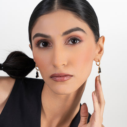 Buy Black Heart drop Earrings online jewellery