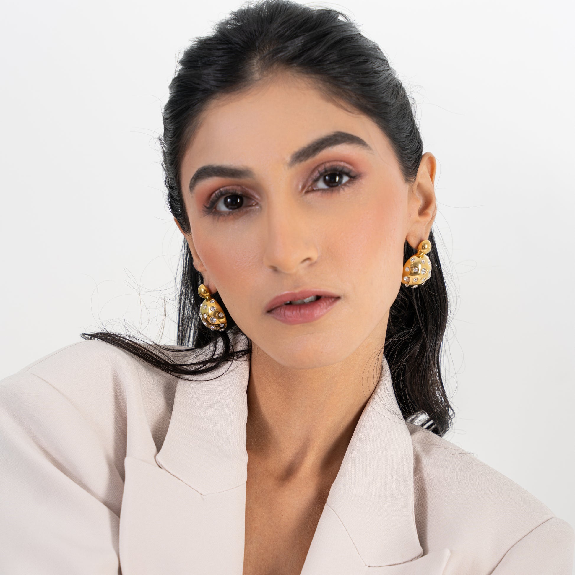 Buy Chunky Pearl Earrings - 18K Gold Plated online jewellery