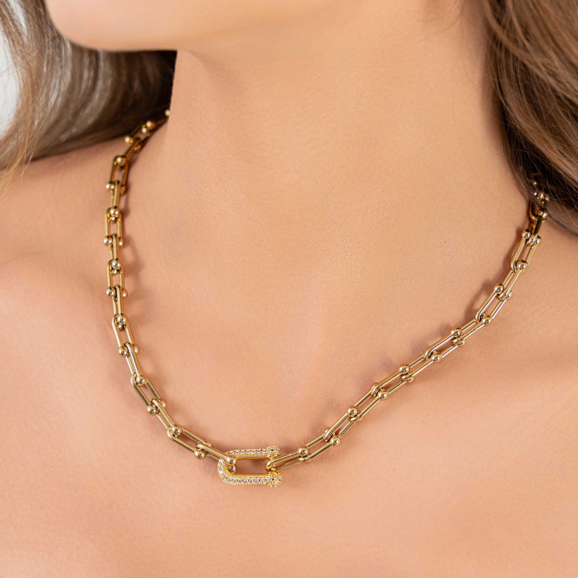 Buy Celebrity CZ Statement Necklace - 18K Gold Plated online jewellery