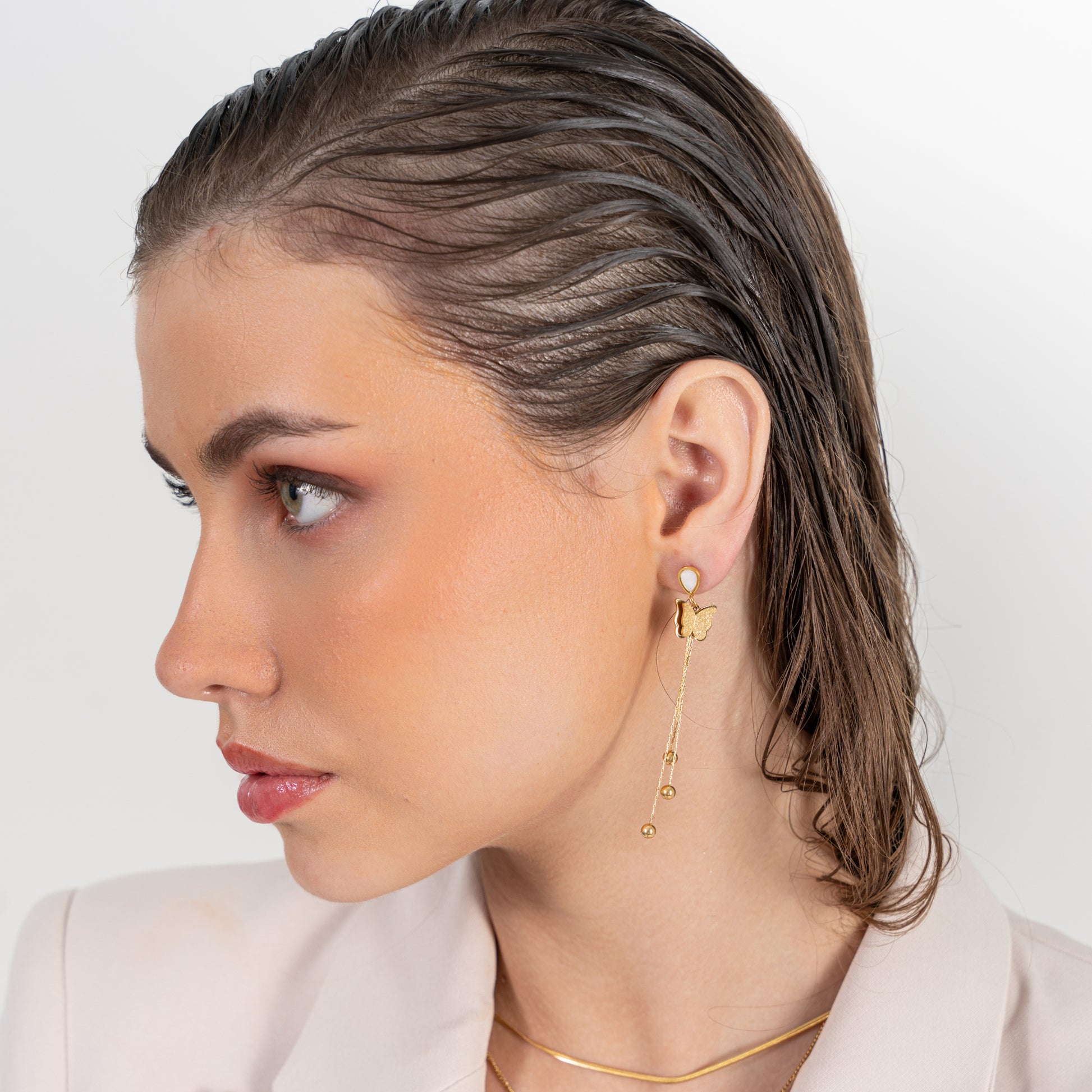 Buy Butterfly Enamel Danglers - 18K Gold Plated online jewellery