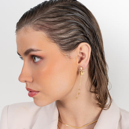 Buy Butterfly Enamel Danglers - 18K Gold Plated online jewellery