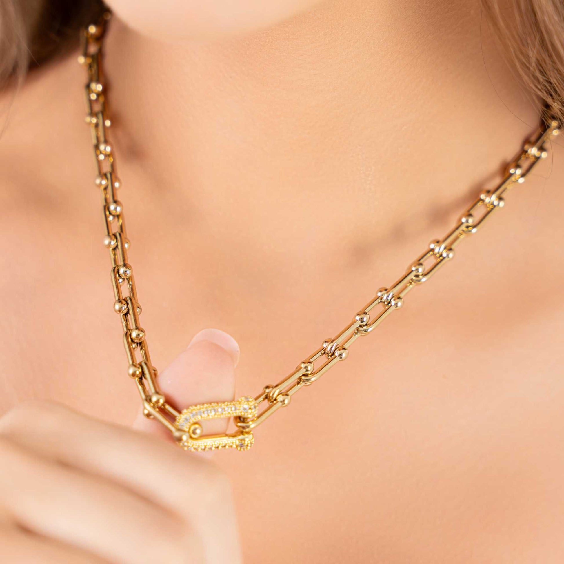 Buy Celebrity CZ Statement Necklace - 18K Gold Plated online jewellery