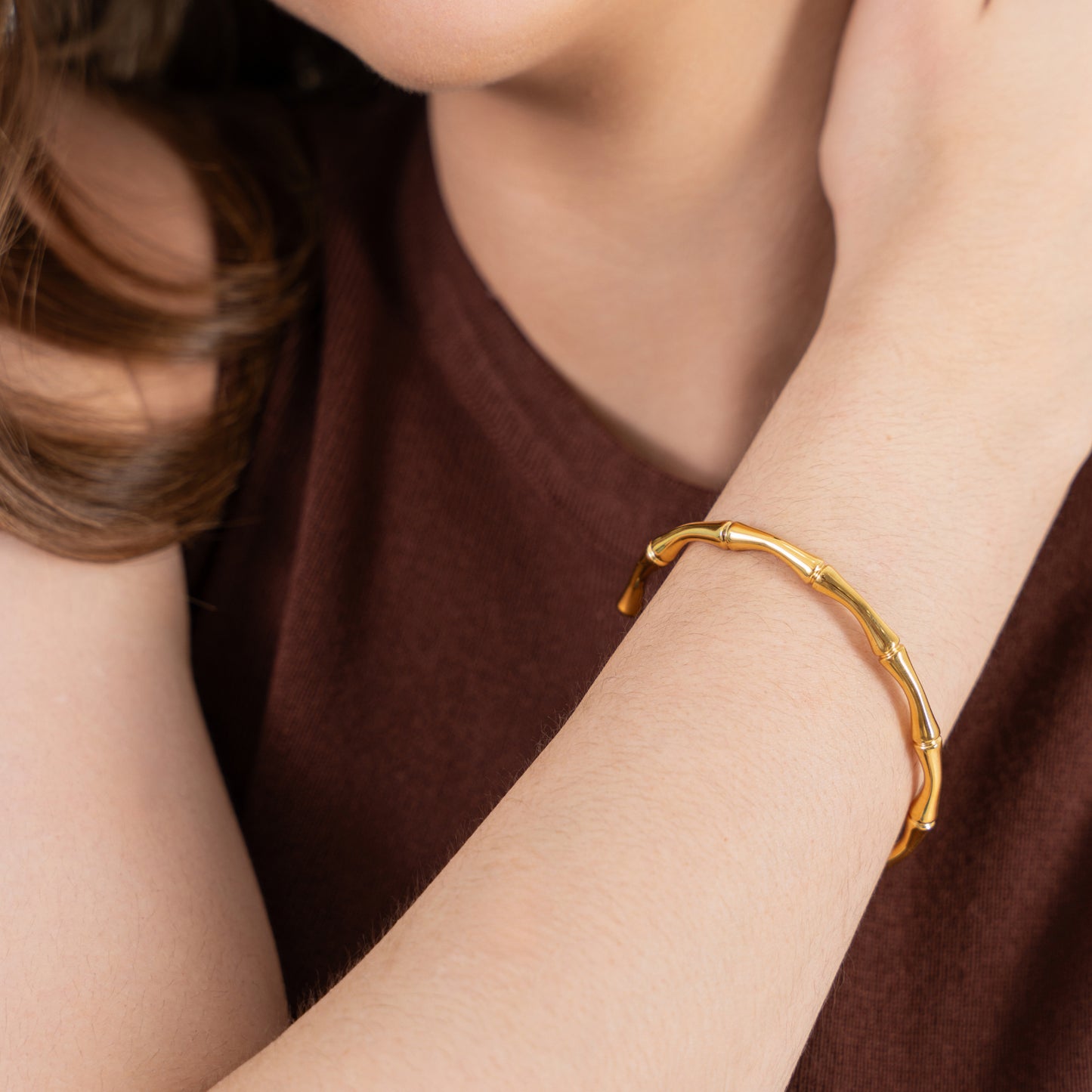 Sleek Cuff Bangle Bracelet - 18K Gold Plated