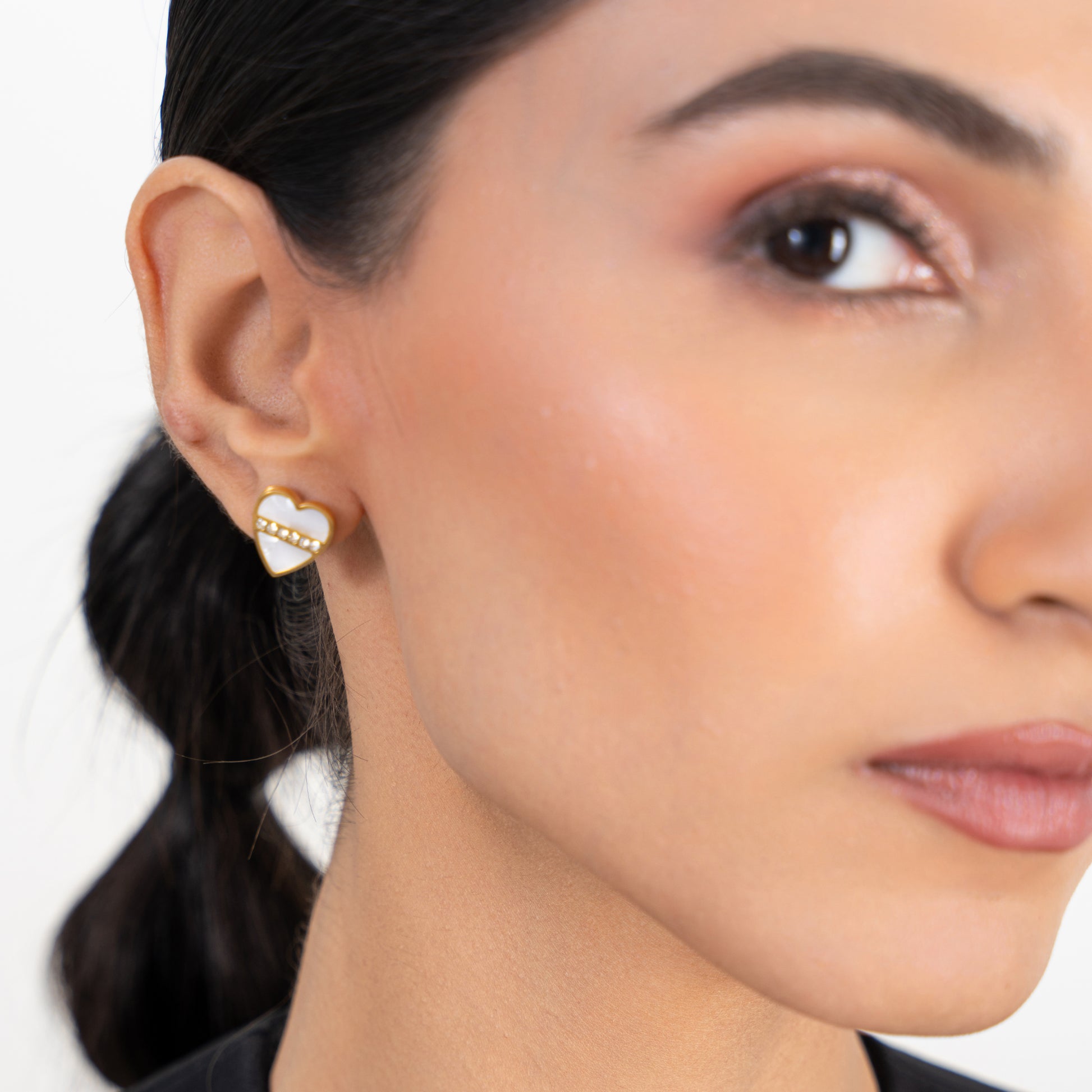 Buy Enamel Heart Studs Earrings online jewellery