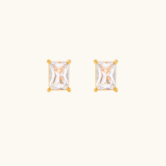 Square Studs Earrings - 18K Gold Plated