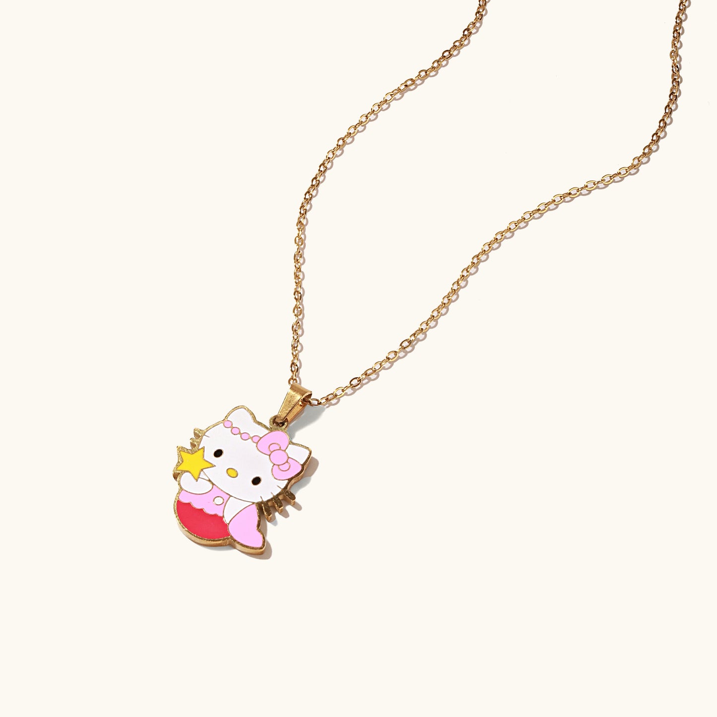 Pink Kitty Jewelry Set for Kids - 18k Gold Plated