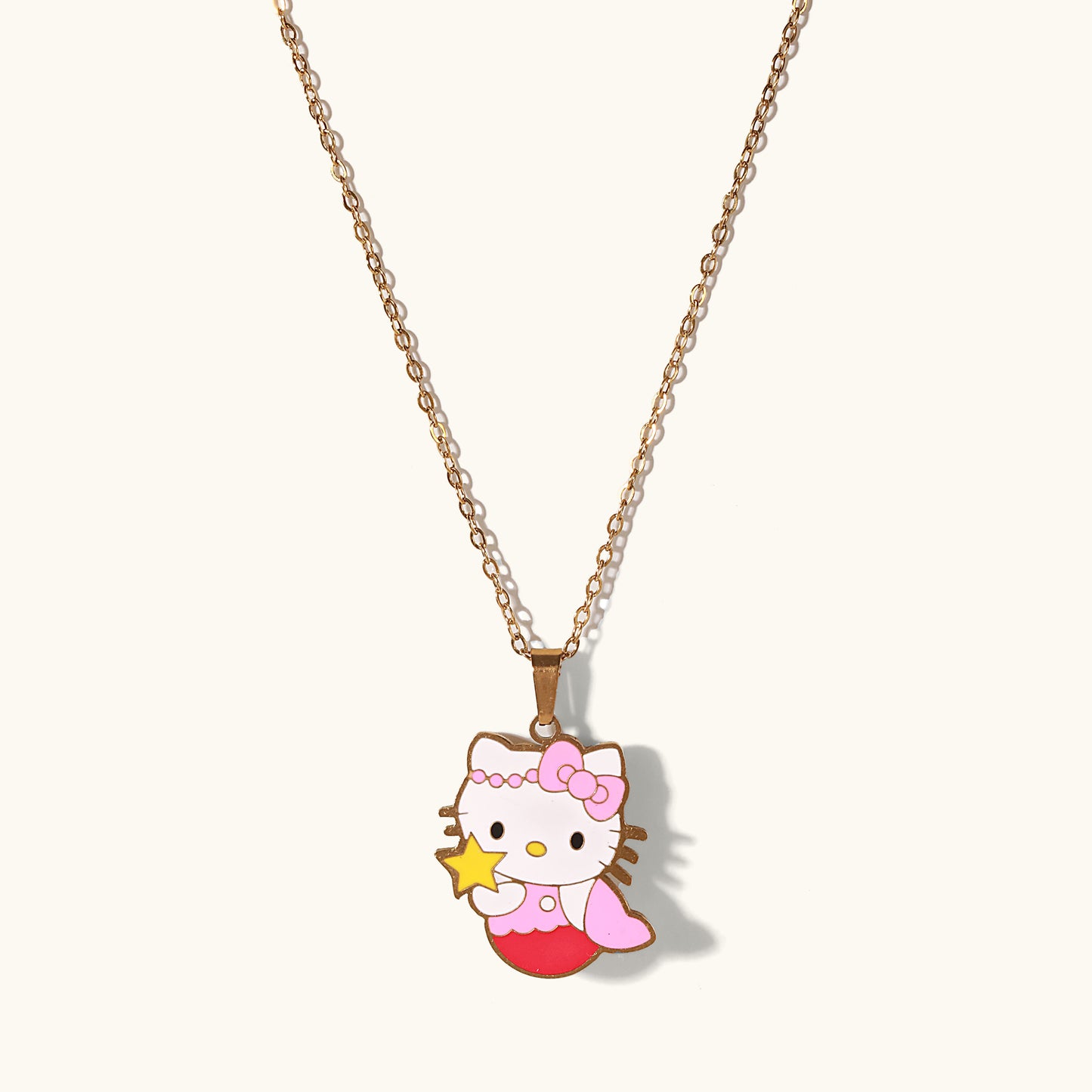 Pink Kitty Jewelry Set for Kids - 18k Gold Plated