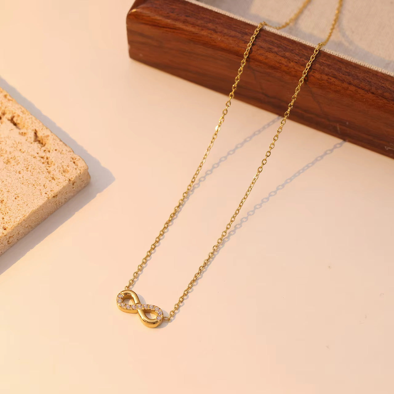 Zirconia Infinity Pendant - 18K Gold Plated