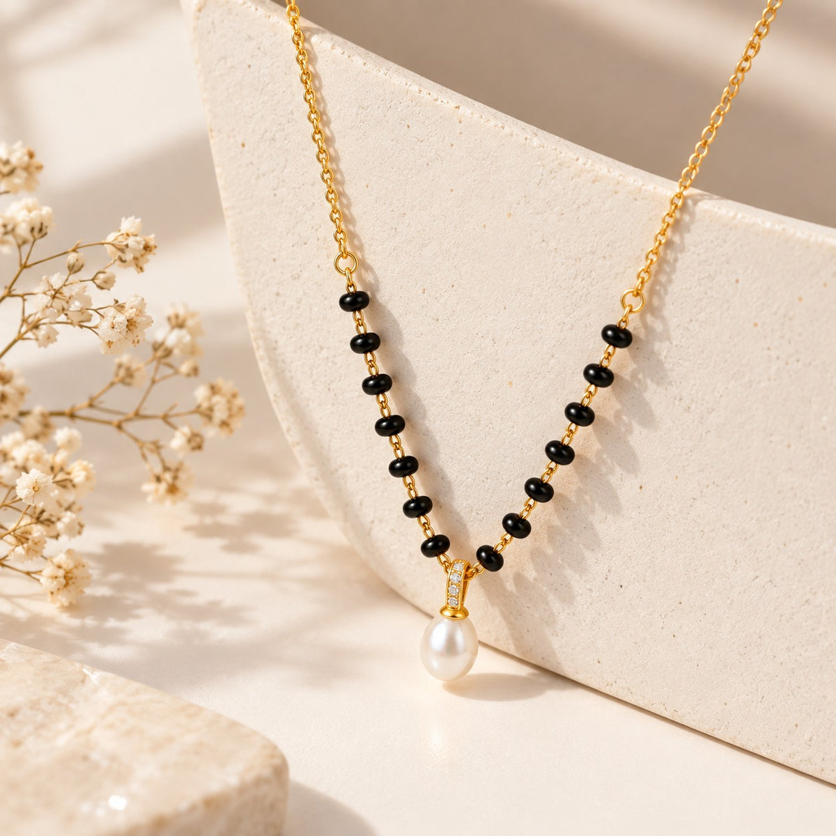 Noira Pearl Mangalsutra - 18K Gold Plated