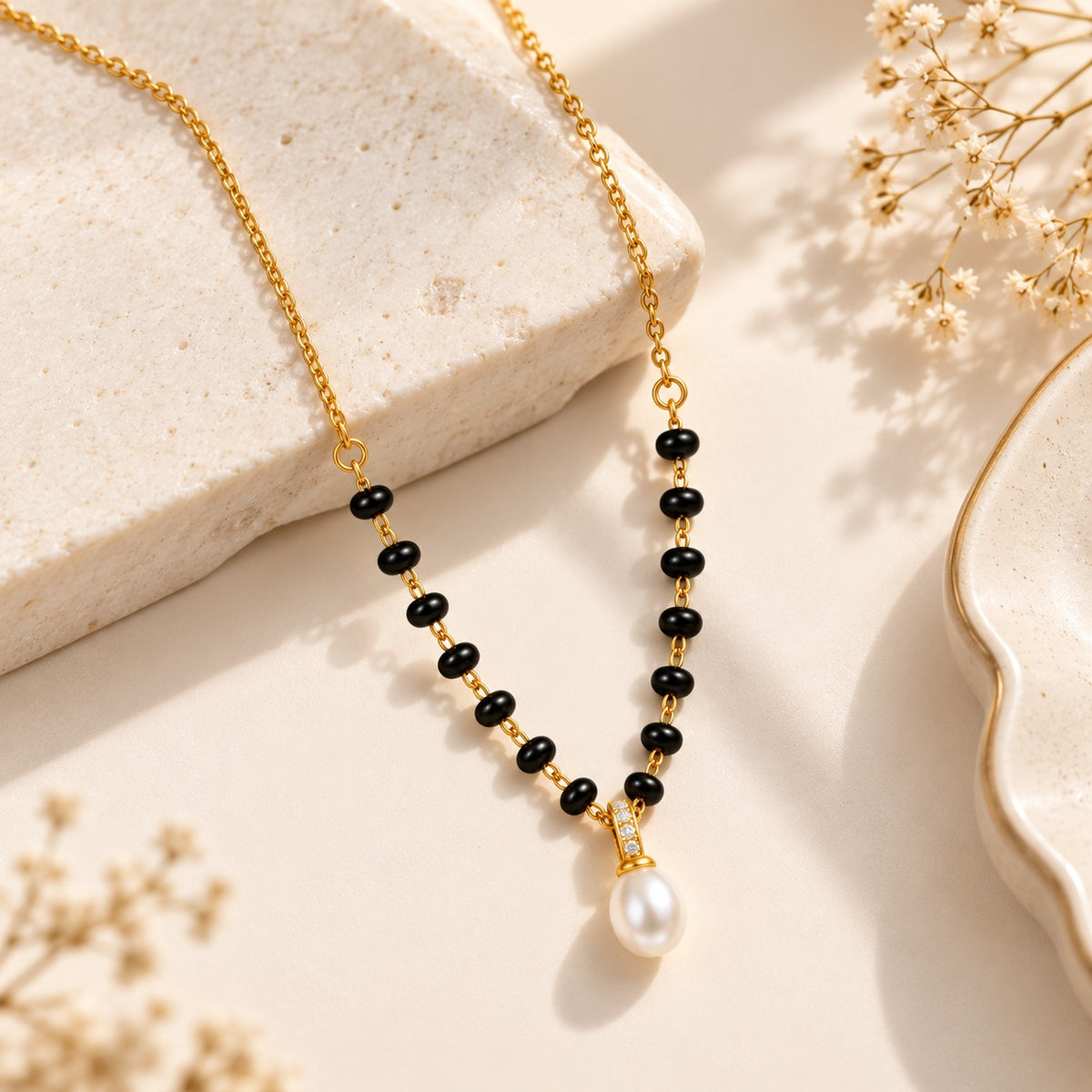 Noira Pearl Mangalsutra - 18K Gold Plated