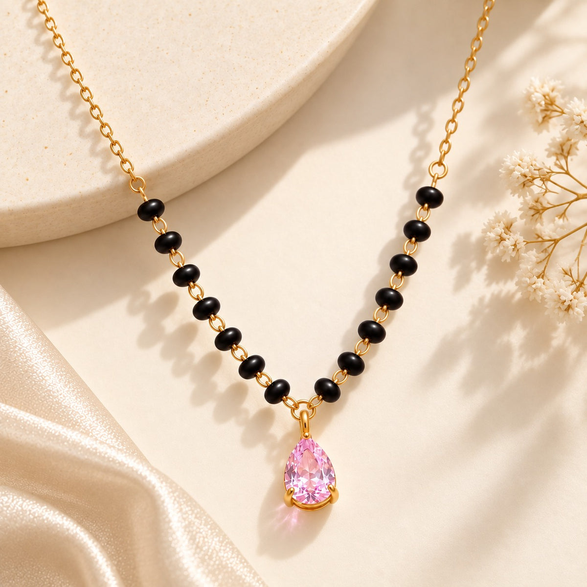 Gulnaar crystal mangalsutra - 18K Gold Plated