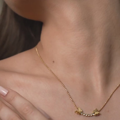 Butterfly Zirconia Necklace - 18K Gold Plated