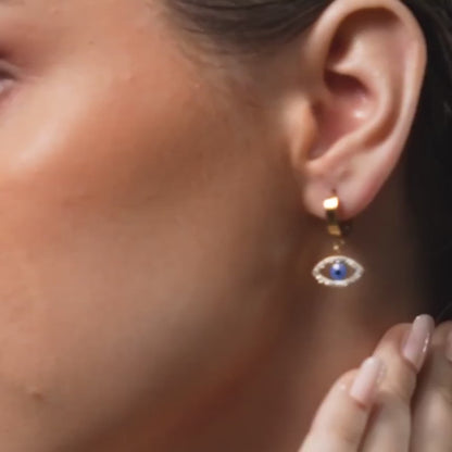 Timeless Evil Eye Earrings - 18K Gold Plated