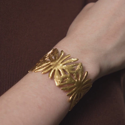 Luce Cuff Bangle Bracelet - 18K Gold Plated