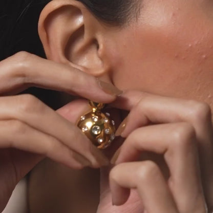 Chunky Pearl Earrings - 18K Gold Plated