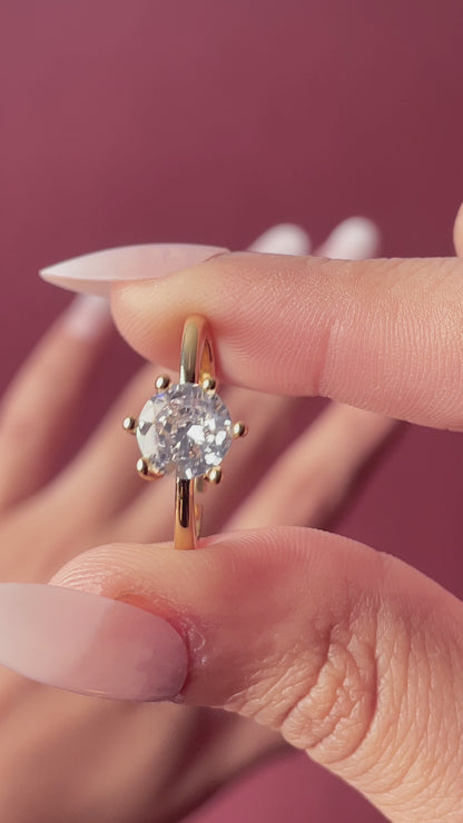 Nova Solitaire Ring - 18K Gold Plated (Adjustable)