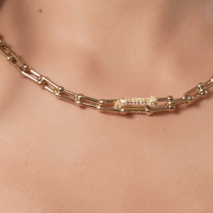 Celebrity CZ Statement Necklace - 18K Gold Plated