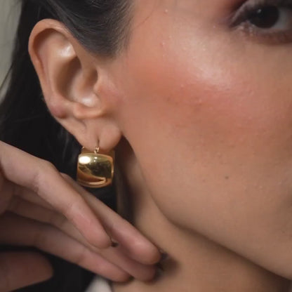 Mini Chunky Hoop Earrings - 18K Gold Plated