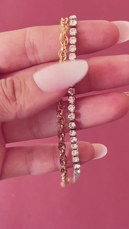 TwinLine Tennis Bracelet - 18K Gold Plated