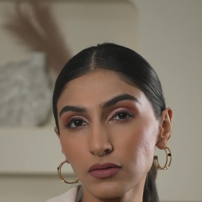 Stony Hoop Earrings - 18K Gold Plated