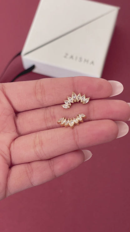 Aurora Leaf Studs Earrings - 18K Gold Plated