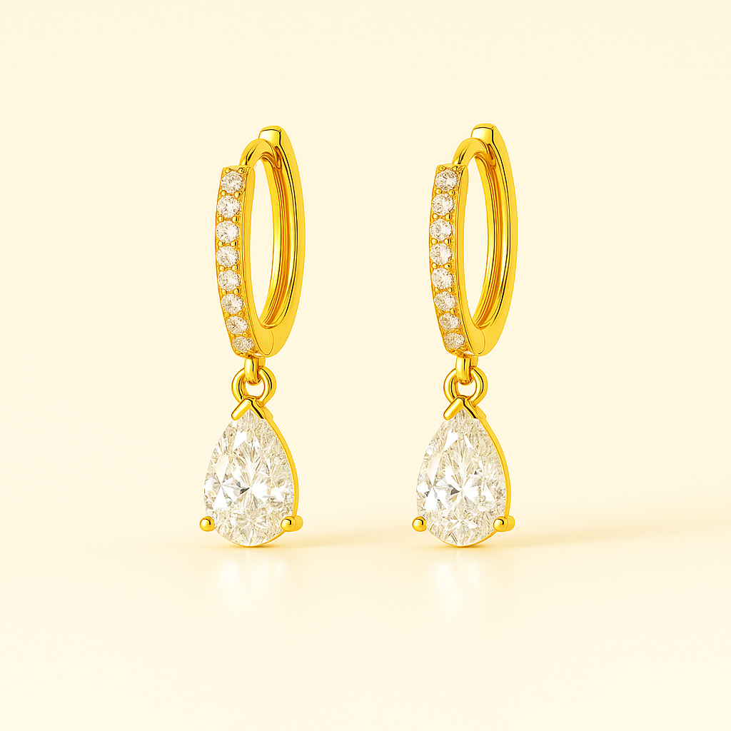 Sia  Solitaire Earrings - 18K Gold Plated