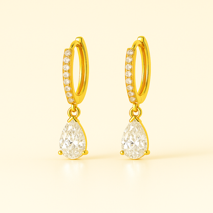 Sia  Solitaire Earrings - 18K Gold Plated