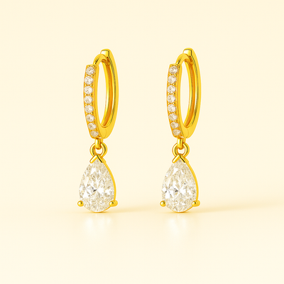 Sia  Solitaire Earrings - 18K Gold Plated