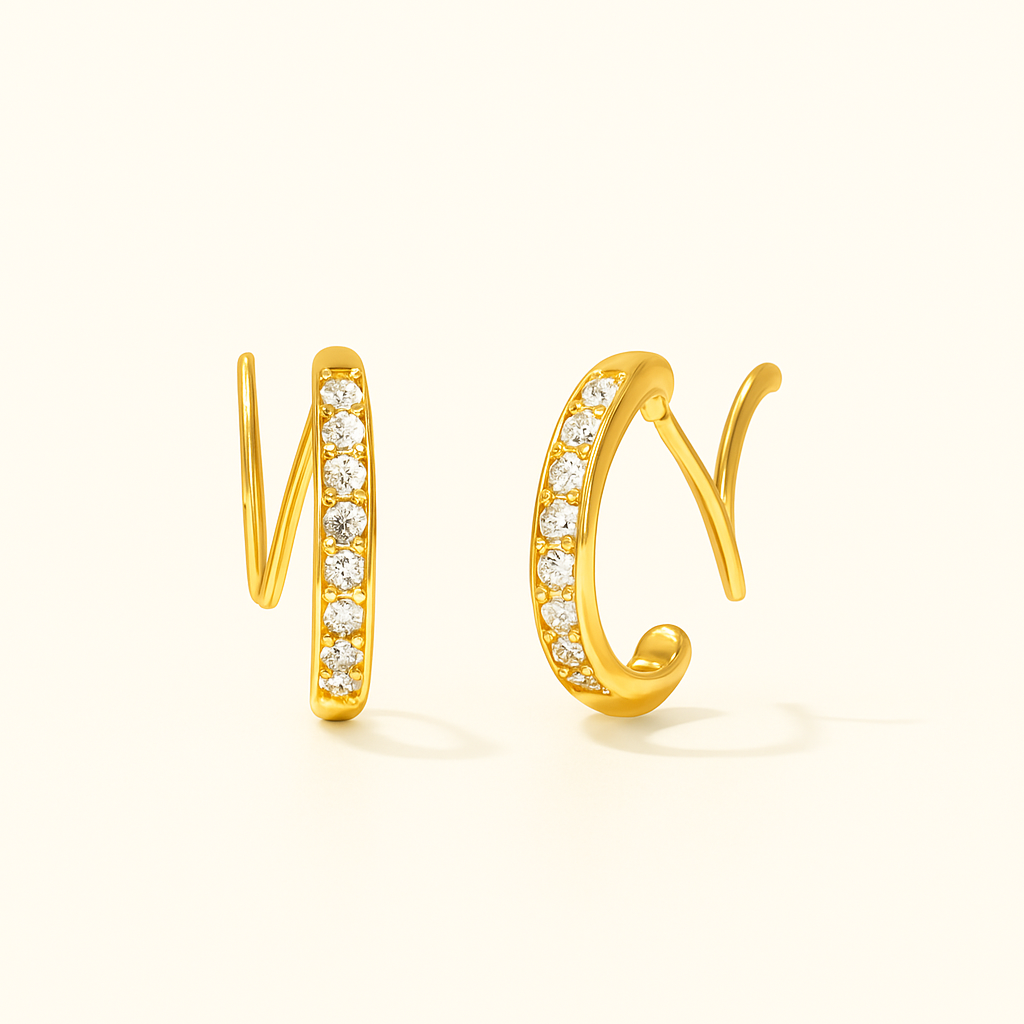 Spiralizo Zirconia Earrings - 18k Gold Plated