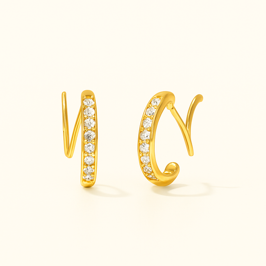 Spiralizo Zirconia Earrings - 18k Gold Plated