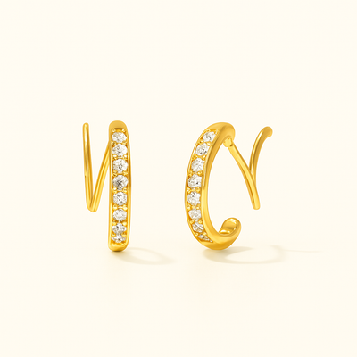 Spiralizo Zirconia Earrings - 18k Gold Plated
