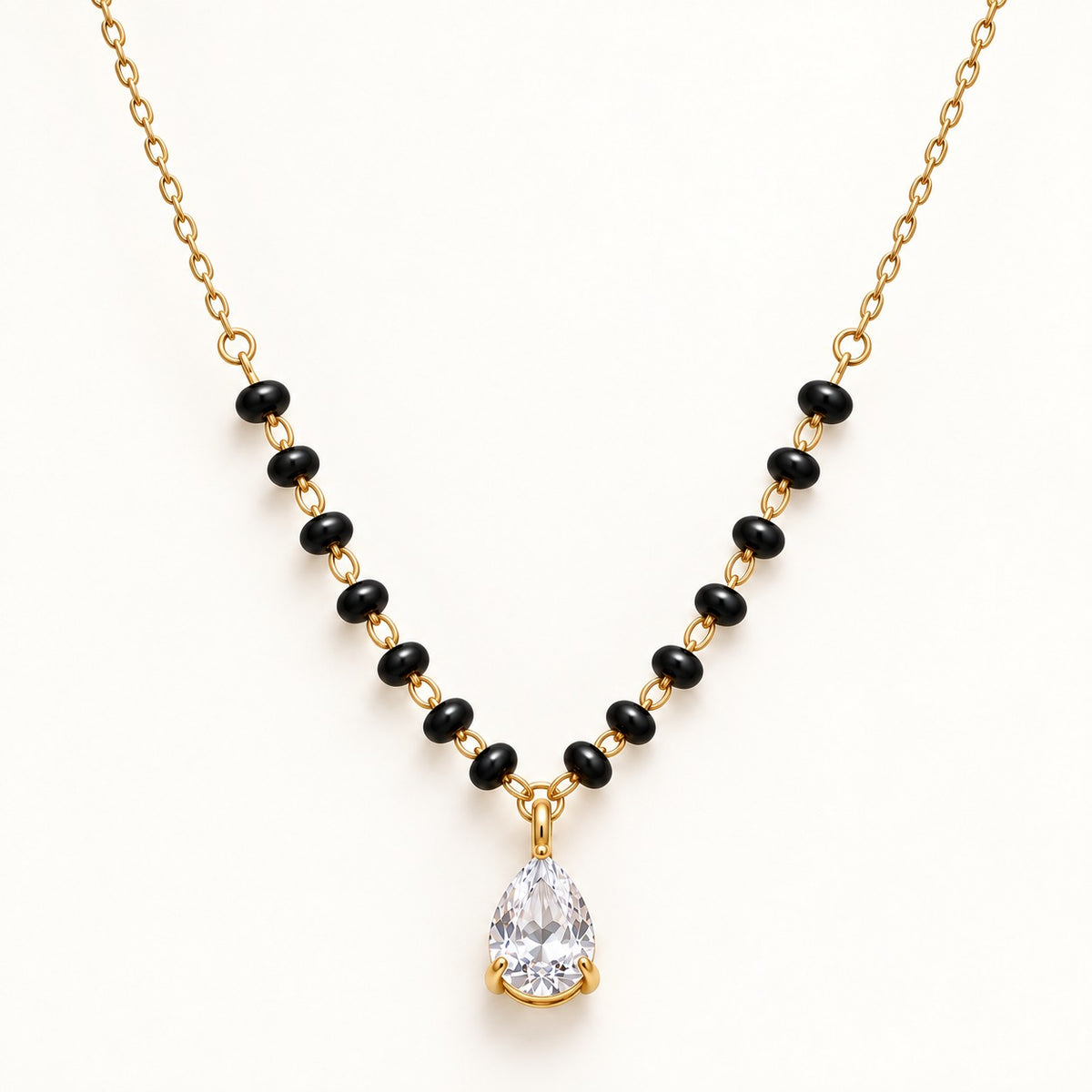 Amara Crystal Mangalsutra - 18K Gold Plated