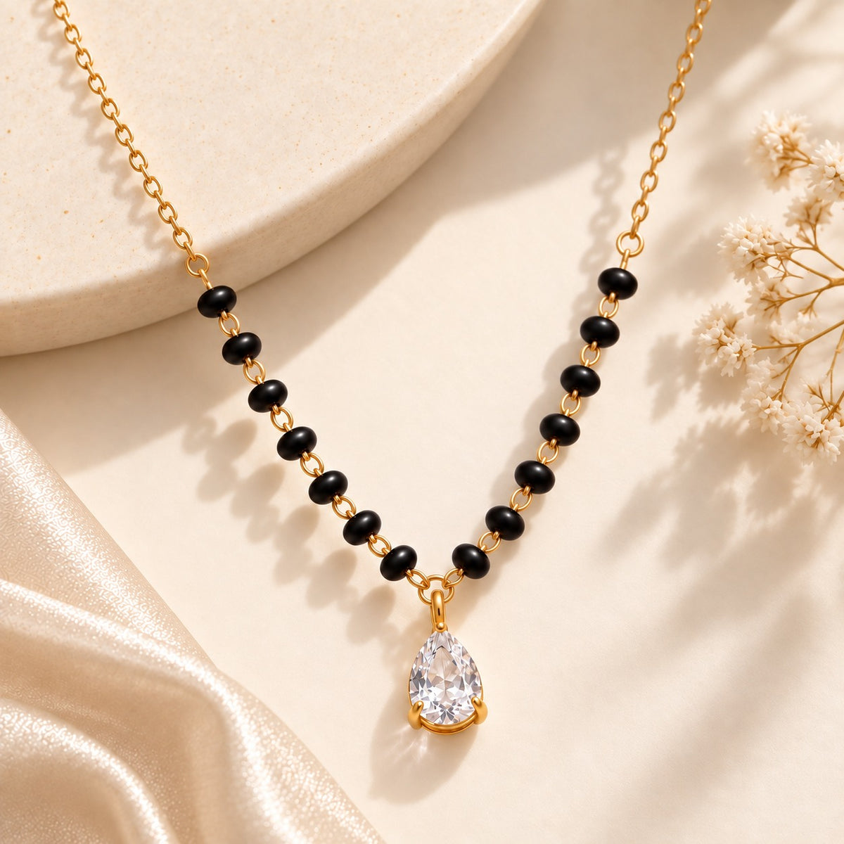 Amara Crystal Mangalsutra - 18K Gold Plated