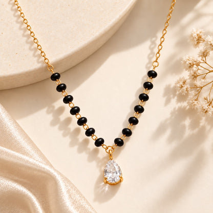 Amara Crystal Mangalsutra - 18K Gold Plated